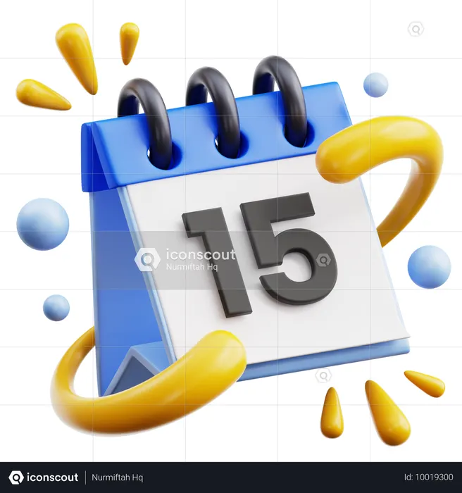 15 Date  3D Icon