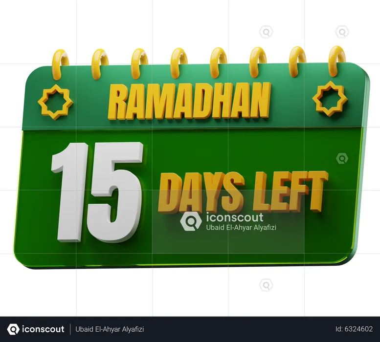 15 Days Left to Ramadan  3D Icon