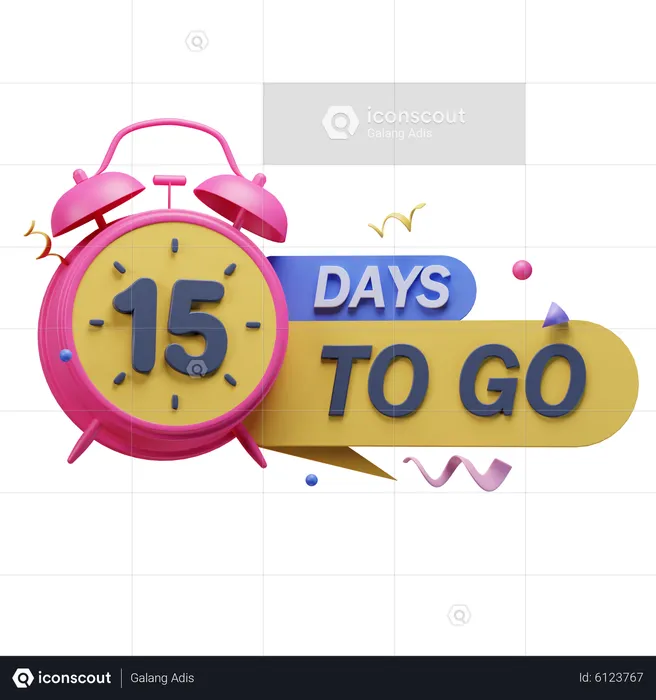 15 Days To Go  3D Icon