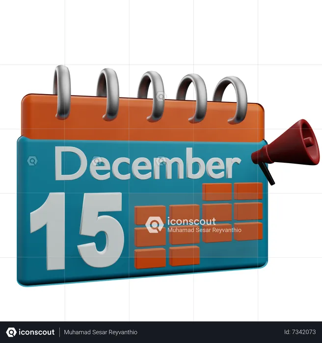 15 December  3D Icon