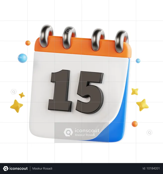 15 fecha  3D Icon