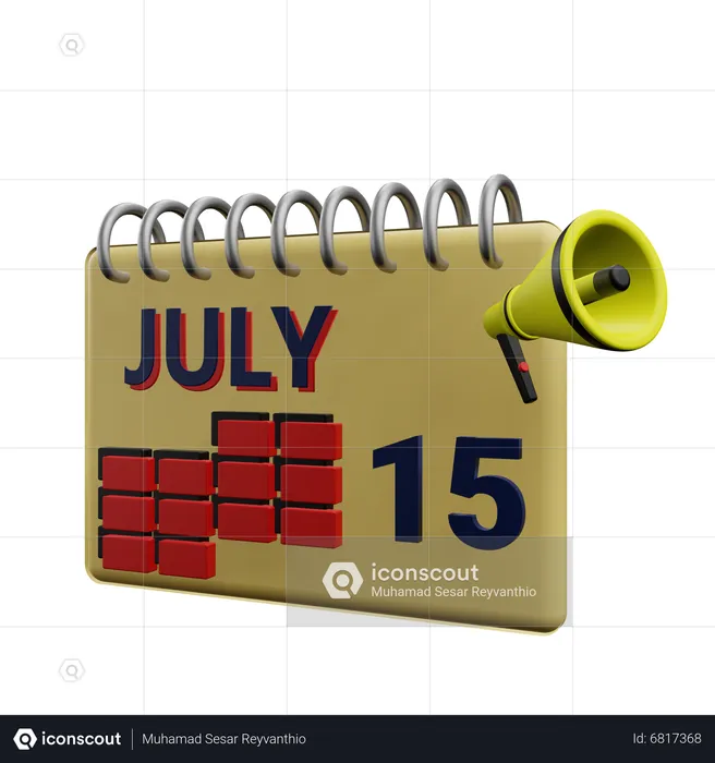 15 de julio  3D Icon