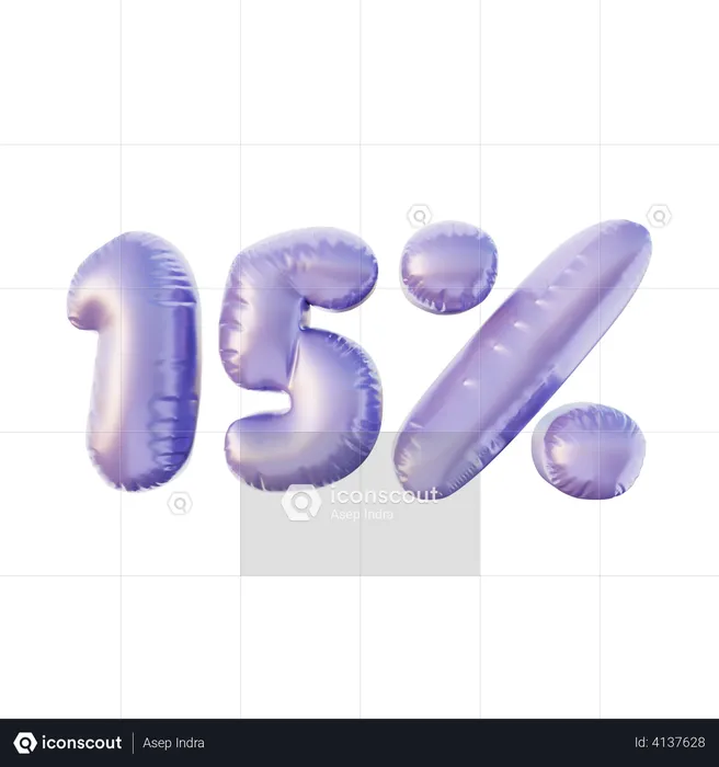 15 Percent Balloon  3D Illustration