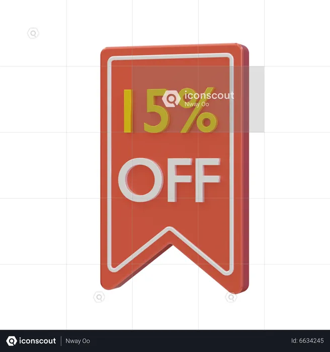 15 percent discount  3D Icon