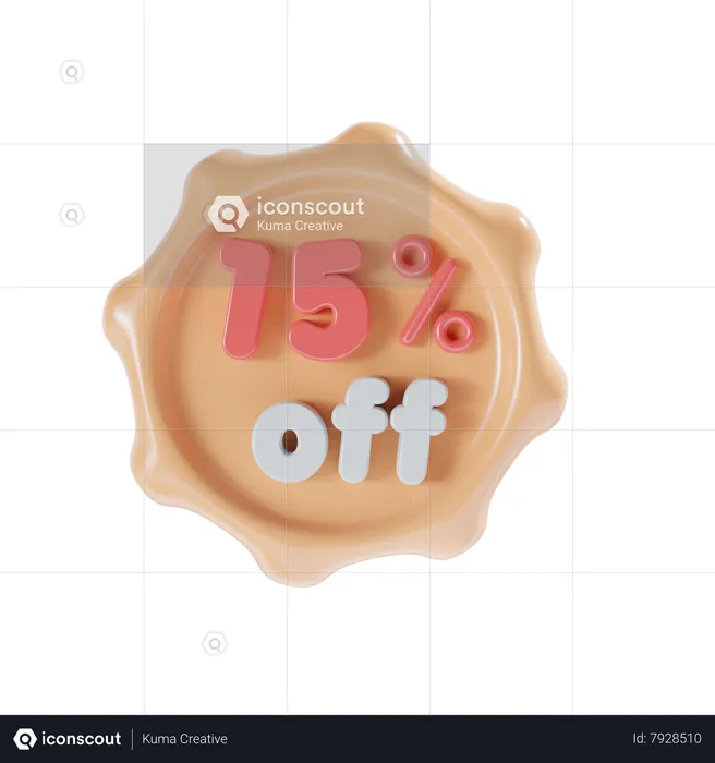 15 Percent Off  3D Icon