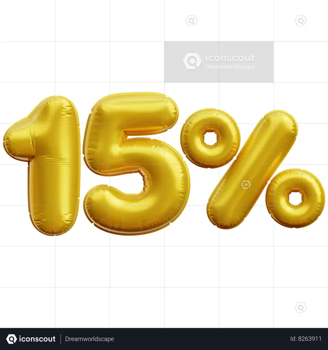 15 pour cent  3D Icon