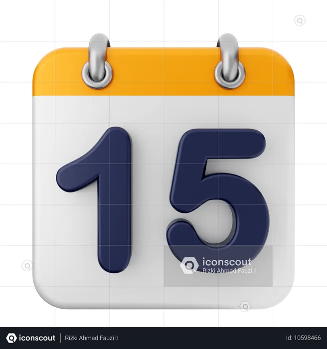 15th Calendar  3D Icon