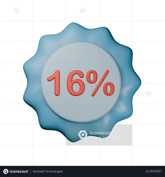 Badge de réduction de 16 %  3D Icon