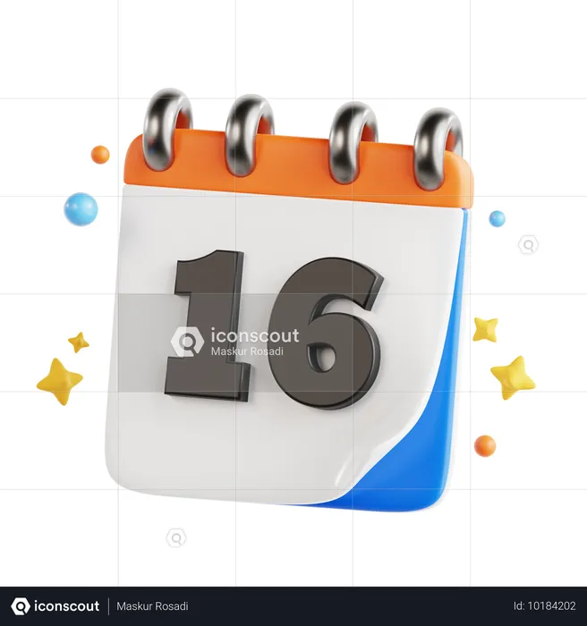 16 Date  3D Icon