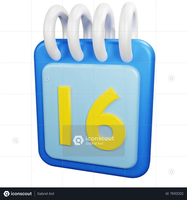 16 Date  3D Icon