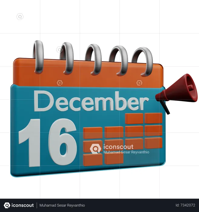 16 December  3D Icon