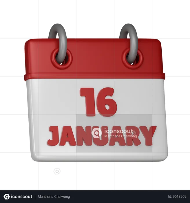 16 January  3D Icon