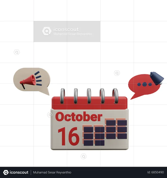 16 october  3D Icon