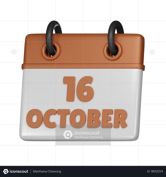 16 octobre  3D Icon