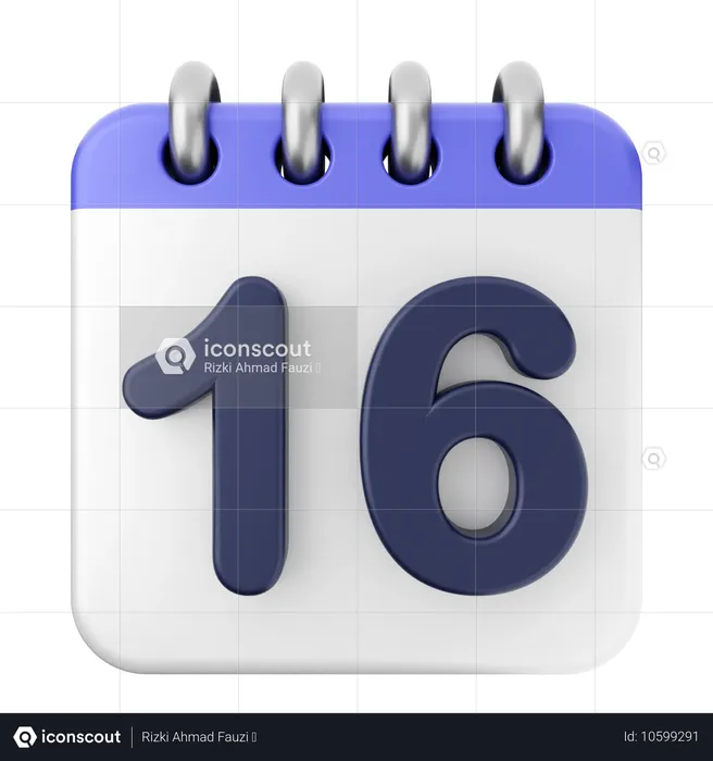 16º calendário  3D Icon