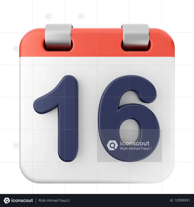 16º calendário  3D Icon