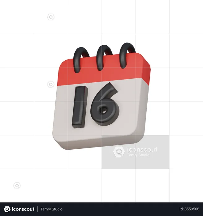 16th the sixteenth day  3D Icon