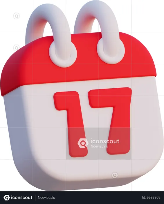 Calendrier du 17 août  3D Icon