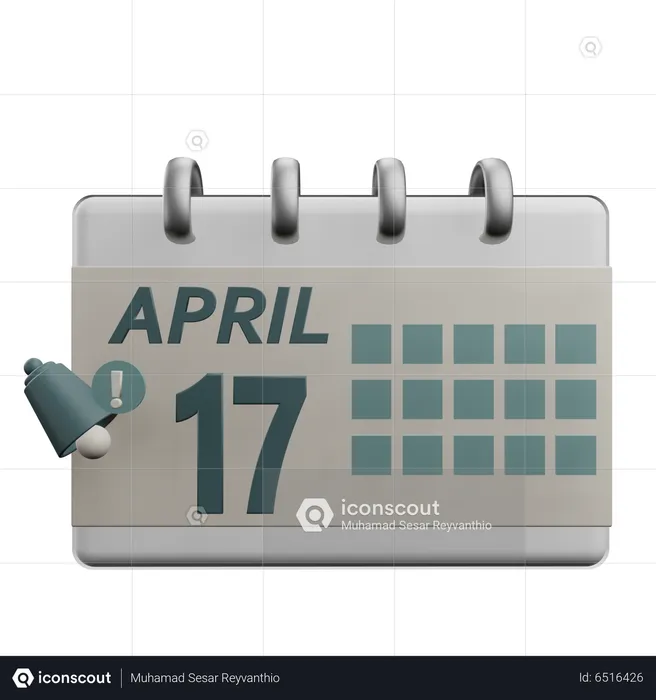 17. April  3D Icon