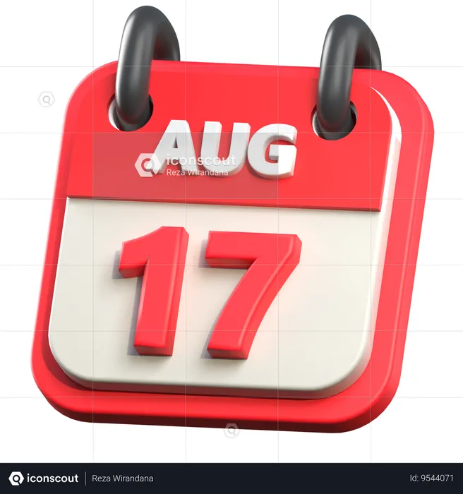 17 August  3D Icon