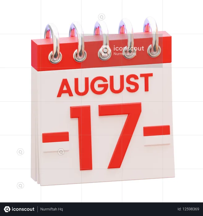 Kalender vom 17. August  3D Icon