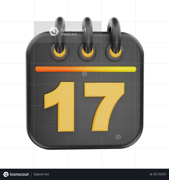 17 date  3D Icon