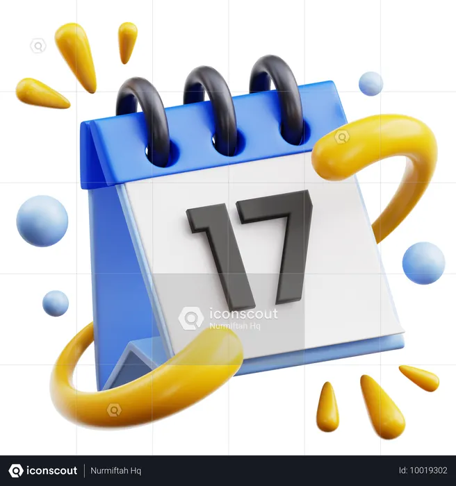 17 date  3D Icon