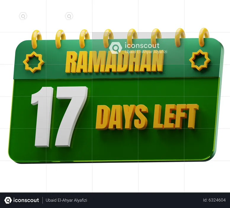 17 Days Left to Ramadan  3D Icon