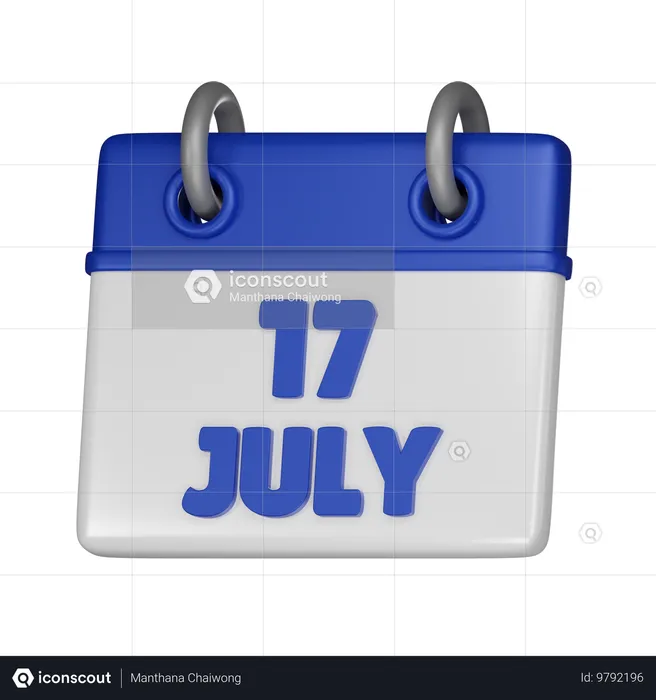 17 de julho  3D Icon