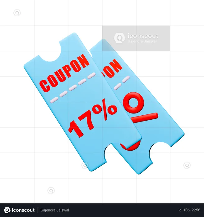 17% Discount Coupon  3D Icon