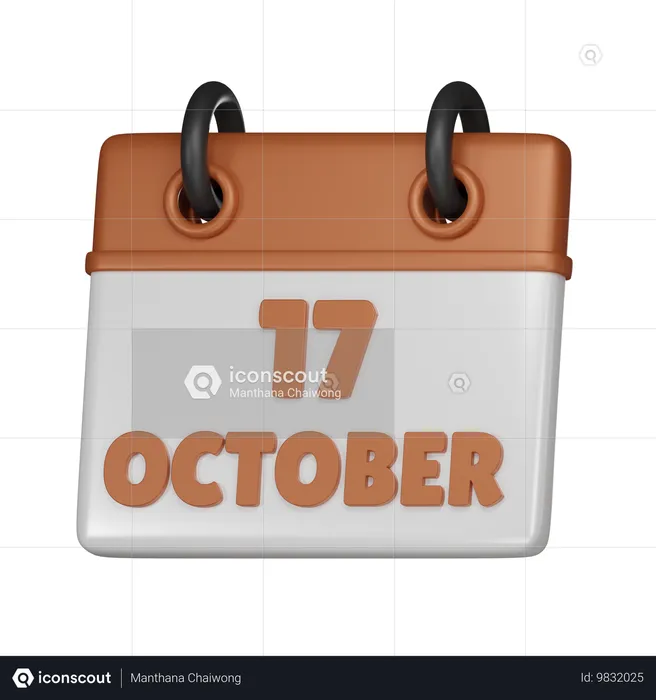 17 October  3D Icon