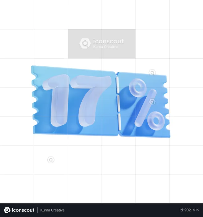17 Percent  3D Icon