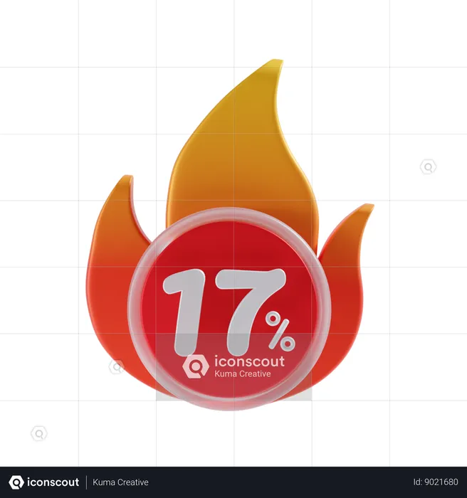 17 por cento  3D Icon