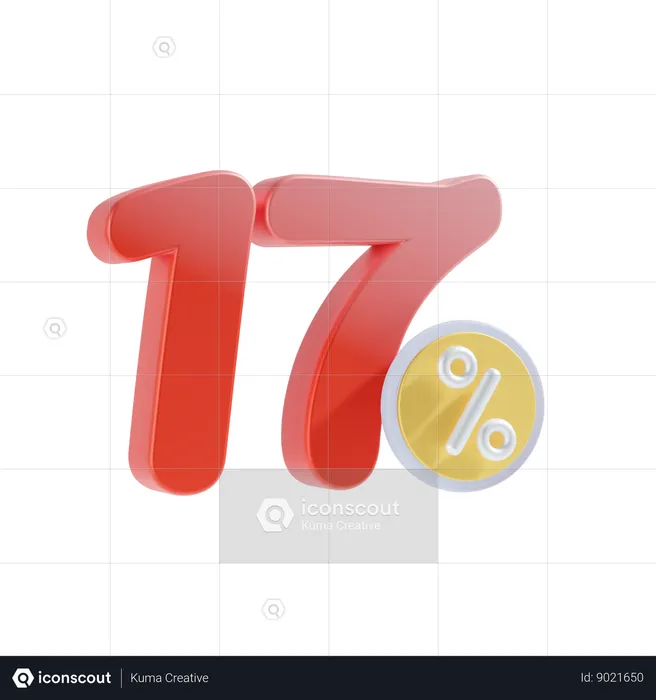 17 pour cent  3D Icon