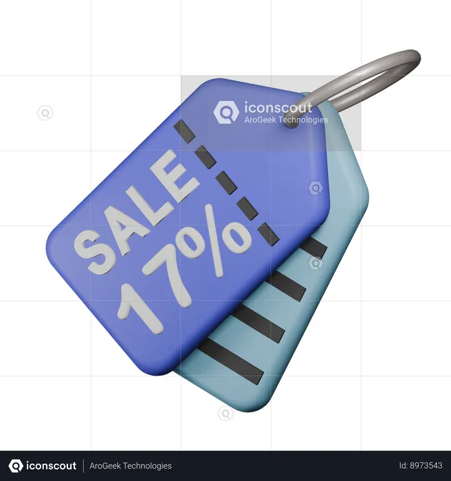 Étiquette de vente de 17 %  3D Icon