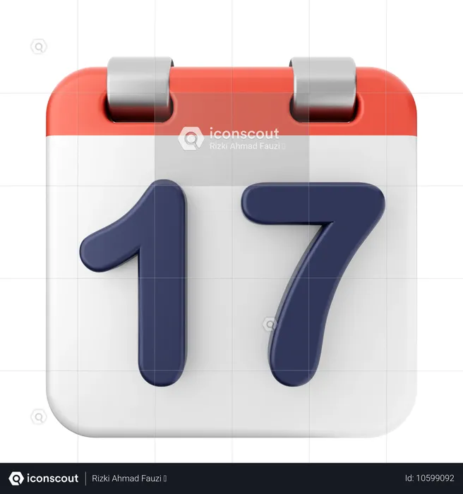 17th Calendar  3D Icon