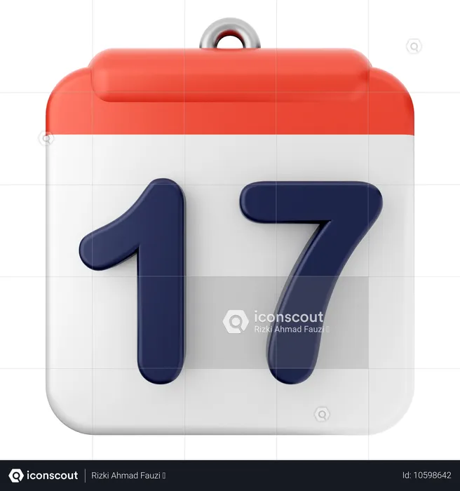 17th Calendar  3D Icon