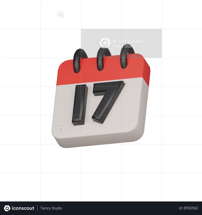 17th the seventeenth day  3D Icon