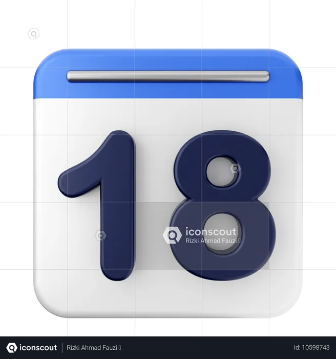 Calendario 18  3D Icon