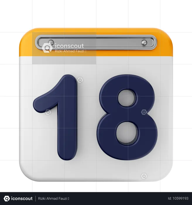 Calendario 18  3D Icon