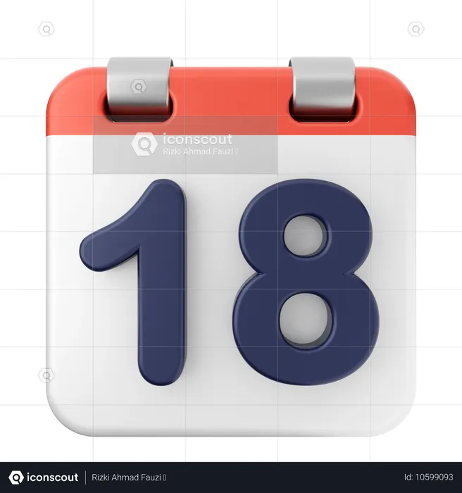 Calendario 18  3D Icon