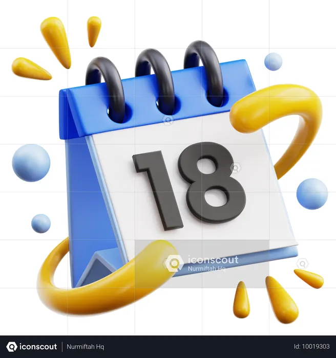18 Date  3D Icon