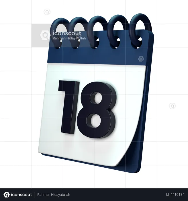 18 Date  3D Illustration