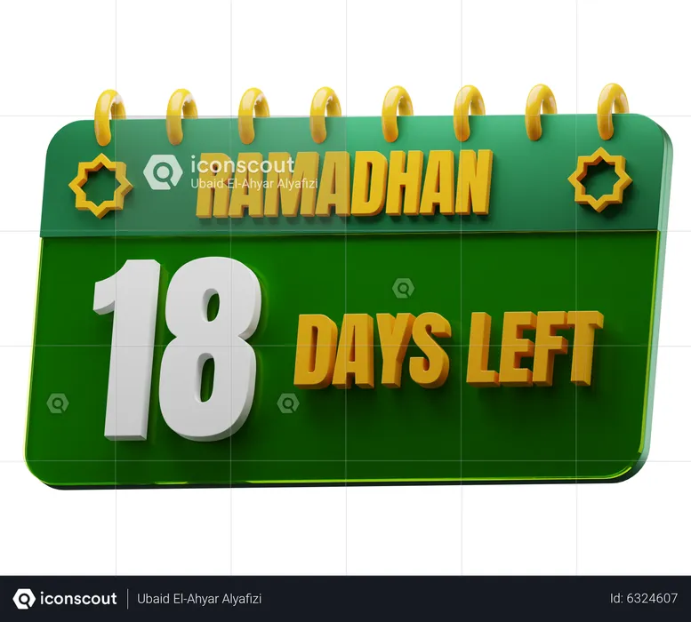 18 Days Left to Ramadan  3D Icon