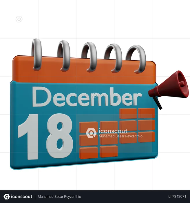 18 December  3D Icon