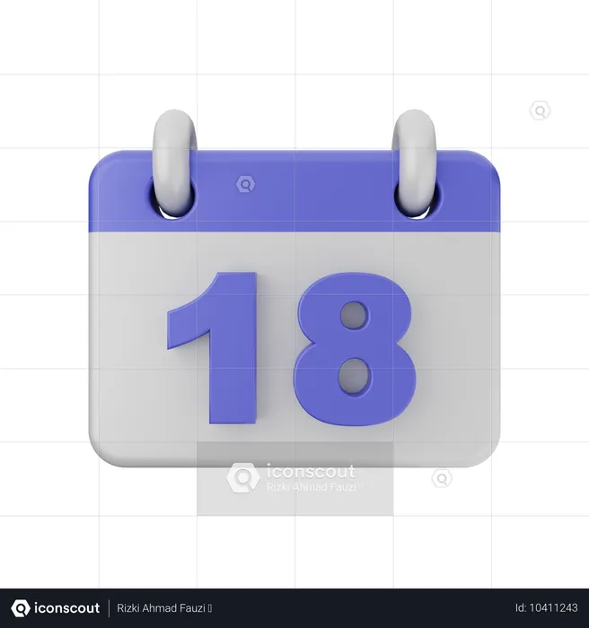 Calendario de 18 fechas  3D Icon