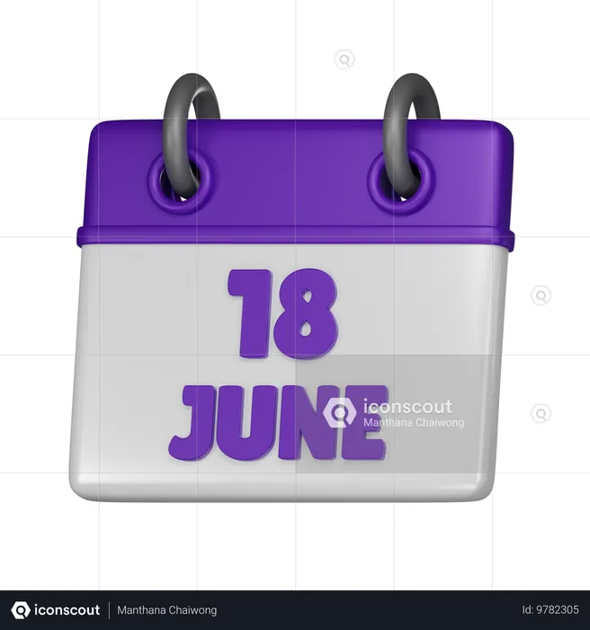 18 de junio  3D Icon