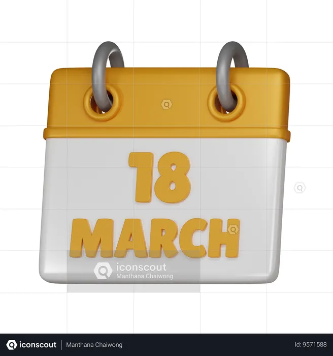 18 March  3D Icon