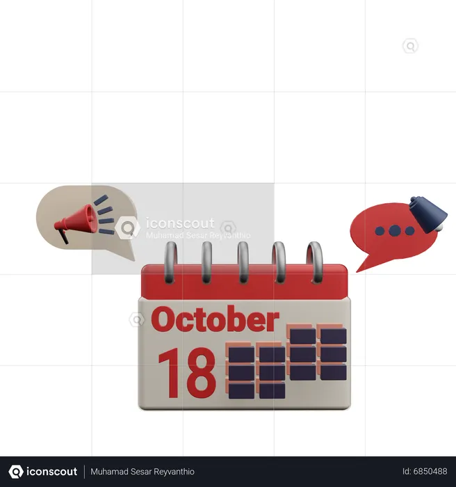 18 october  3D Icon