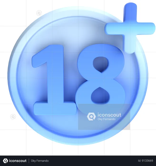 18 Plus  3D Icon